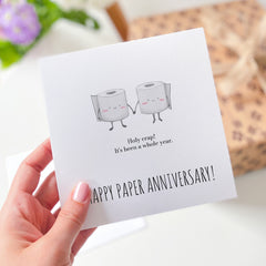 Happy Second Paper Anniversary Card Toilet Paper Funny Happy 2Nd Wedding Anniversary Day For Couple Husband Wife Boyfriend Girlfriend