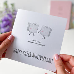 Happy Second Paper Anniversary Card Toilet Paper Funny Happy 2Nd Wedding Anniversary Day For Couple Husband Wife Boyfriend Girlfriend