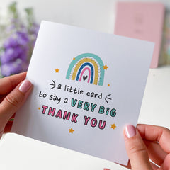 A Little Card To Say A Very Big Thank You Card Rainbow Design Gift Card For Teacher Friend Her Him Appreciation Card Cute Thank You Gift