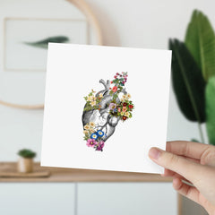 Floral Heart Card For Girlfriend Boyfriend Husband Wife Partner Valentine's Day Love Gift Card For Her Him Gift Art Heart Design Anatomic