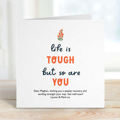 Life Is Tough But So Are You Card Sympathy Card For Her Him Thinking Of You Gifts Gift Card For Friend Get Well Soon Card With Names