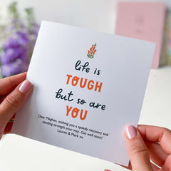 Life Is Tough But So Are You Card Sympathy Card For Her Him Thinking Of You Gifts Gift Card For Friend Get Well Soon Card With Names