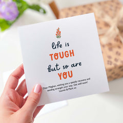 Life Is Tough But So Are You Card Sympathy Card For Her Him Thinking Of You Gifts Gift Card For Friend Get Well Soon Card With Names