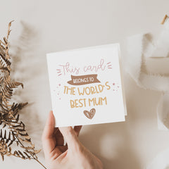 Gift Card For The Best Mum Happy Mother's Day Mum's Birthday Funny Gift Card For Mum Mummy The World's Best Mum Baby Shower Gift Card