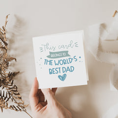 Card For Dad Happy Father's Day Dad's Birthday Funny Gift Card For Daddy To The World's Best Dad Dada Papa New Dad Pregnancy Announcement