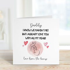 Our First Father's Day Card From The Bump New Dad Daddy Funny Card Son Daughter From The Bump Daddy To Be Card