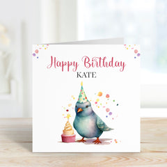 Funny Birthday Card With Name And  Pigeon Theme Card Birthday Greeting Card Friend Dad Mum Daughter Granddaughter Niece Sister