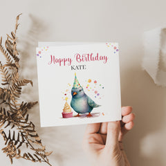 Funny Birthday Card With Name And  Pigeon Theme Card Birthday Greeting Card Friend Dad Mum Daughter Granddaughter Niece Sister