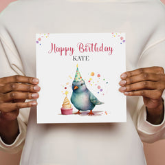 Funny Birthday Card With Name And  Pigeon Theme Card Birthday Greeting Card Friend Dad Mum Daughter Granddaughter Niece Sister