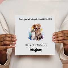 Card For Vet You Are Pawsome Card With Name Vet Gift Card For Friend Funny Gift Cards Thinking Of You Card Pet Cat Dog Owner