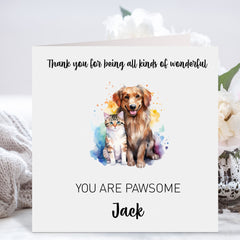 Card For Vet You Are Pawsome Card With Name Vet Gift Card For Friend Funny Gift Cards Thinking Of You Card Pet Cat Dog Owner