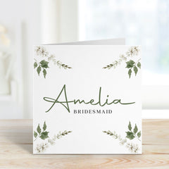 Bride Card With Name Personalised Card For Bride To Be Hen Party Card Bridal Party Greeting Cards For Bride Card With Flowers