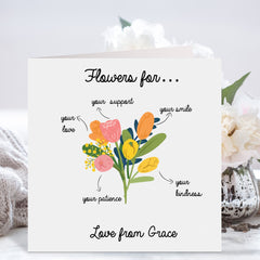 Floral Thank You Card For Friend Girlfriend Wife Mum Teacher Partner Doctor Nurse Vet Grandma Gift Card