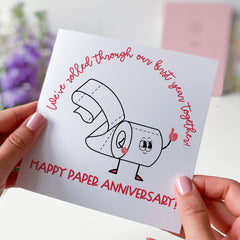 Second Anniversary Card Happy Second Paper Anniversary Card Toilet Paper Funny 2Nd Wedding Anniversary Husband Wife Boyfriend Girlfriend