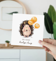 Cute Birthday Card Here's An Birthday Hedgehog Balloons For Best Friend Bestie Nephew Son Daughter Boyfriend Girlfriend Mum Dad Gift Card