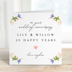 Personalised Wedding Anniversary Card Mrs And Mr Happy Years Greetings Card For Couple Card 1St 10 20 30 40 50 60 Anniversary Gift Card