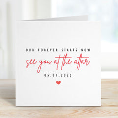 See You At The Altar Card Personalised On Our Wedding Day Card With Wedding Date Wedding Cards For Groom Bride Husband Wife Fiancee