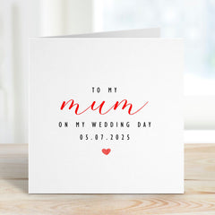 Wedding Day Card For Mum To My Mum On My Wedding Day Card With Date Personalised Wedding Day Gift Card For Mother Of The Bride Thank You