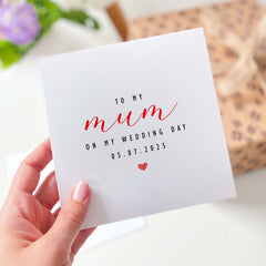 Wedding Day Card For Mum To My Mum On My Wedding Day Card With Date Personalised Wedding Day Gift Card For Mother Of The Bride Thank You