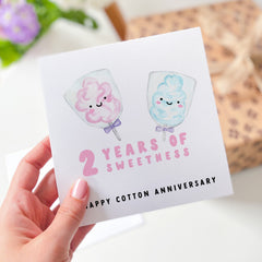 2Nd Anniversary Card 2 Years Of Sweetness Second Wedding Cotton Anniversaryâ Card Cute For Husband Wife Boyfriend Girlfriend