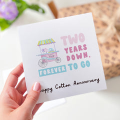 Cotton Anniversary Card 2Nd Anniversary Card With Cute Cotton Candy Second Wedding Anniversaryâ Card For Husband Wife Girlfriend Boyfriend