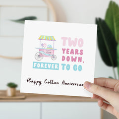 Cotton Anniversary Card 2Nd Anniversary Card With Cute Cotton Candy Second Wedding Anniversaryâ Card For Husband Wife Girlfriend Boyfriend