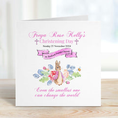 Personalised Christening Card With Name And Church Name Pink Or Blue Baptism Decoration Baby Girl Boy Gifts Keepsake Naming Ceremony