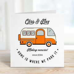 Personalised Camper Card Home Is Where We Park It Campervan Card Motorhome Gift Card His Hers Camping Retro Caravan Birthday Card New Owner