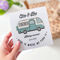 Personalised Camper Card Home Is Where We Park It Campervan Card Motorhome Gift Card His Hers Camping Retro Caravan Birthday Card New Owner