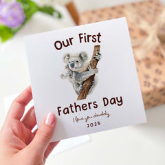 Personalised Our First Fathers Day I Love You Daddy Dad Papa Koala Fathers Day Card Daddy And Baby Koala Card For Daddy Step Dad Grandad