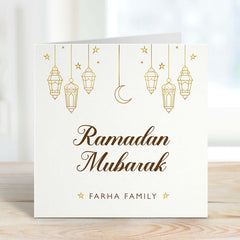 Personalised Eid Mubarak Greeting Card Ramadan Card Eid Mubarak Card With Family Name Happy Eid Card Eid Gift With Islamic Design