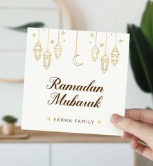 Personalised Eid Mubarak Greeting Card Ramadan Card Eid Mubarak Card With Family Name Happy Eid Card Eid Gift With Islamic Design