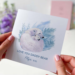 Daddy Bear Card Personalised Dad's Birthday Father's Day Card With Name Card For Daddy Dada Papa Daddy Bear And Baby Bear