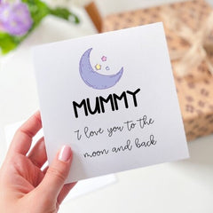 Card For Mummy I Love You To The Moon And Back Cute Gift Card For Mum's Birthday Mother's Day Thank You Mum Card Mama