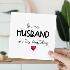 Husband Birthday Card Gift Card For My Husband On His Birthday Husband Hubby