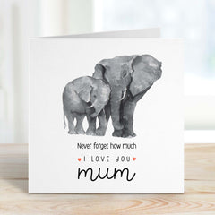 Card For Mum Happy Mother's Day Gift Card Mum's Birthday Mother And Baby Elephant New Baby Gift Card Baby Shower Gift Card Mummy Love