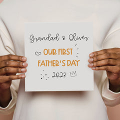 Personalised Our First Father's Day Card With Name Cute Card For Grandad Or Dad 1St Father's Day Daddy Baby Fathers Day Greeting Card