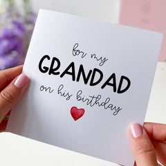 Card For Grandad Happy Birthday Grandad's Birthday Gift Card For My Grandad With Heart Greeting Cards On His Birthday