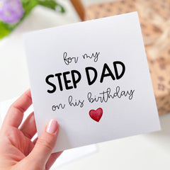 Card For Step Dad Birthday Card For Stepdad On His Birthday Gift Cards Greeting Card For My Step Dad With Cute Red Heart Step Dad's Birthday