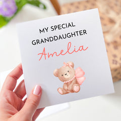 Card For Granddaughter Personalised Granddaughter's Gift Card Birthday Card To A Special Granddaughter Cute Card For Her