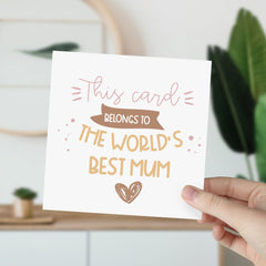 Gift Card For The Best Mum Happy Mother's Day Mum's Birthday Funny Gift Card For Mum Mummy The World's Best Mum Baby Shower Gift Card