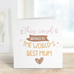 Gift Card For The Best Mum Happy Mother's Day Mum's Birthday Funny Gift Card For Mum Mummy The World's Best Mum Baby Shower Gift Card