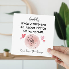 Our First Father's Day Card From The Bump New Dad Daddy Funny Card Son Daughter From The Bump Daddy To Be Card