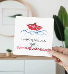 Second Anniversary Greetings Card For Couple Paper Anniversary 2Nd Wedding Anniversary Gift Card