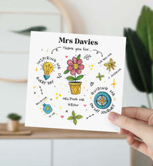 Card For Teacher Thank You For Helping Me Grow Personalised Card End Of Year School Preschool Nursery Primary Teacher Appreciation Gift Card