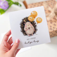 Cute Birthday Card Here's An Birthday Hedgehog Balloons For Best Friend Bestie Nephew Son Daughter Boyfriend Girlfriend Mum Dad Gift Card