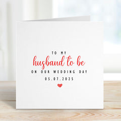 Husband To Be Card Wedding Day Card For Groom Personalised Card To My Husband On Our Wedding Day Card With Date From Bride Card