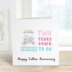 Cotton Anniversary Card 2Nd Anniversary Card With Cute Cotton Candy Second Wedding Anniversaryâ Card For Husband Wife Girlfriend Boyfriend