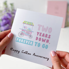 Cotton Anniversary Card 2Nd Anniversary Card With Cute Cotton Candy Second Wedding Anniversaryâ Card For Husband Wife Girlfriend Boyfriend