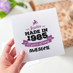 Personalised Birthday Card Name Age For Wife Mum Friend Grandma 60 Happy Birthday Gift 30 40 50 60 70 80 90 Years Of Being For Her Made In